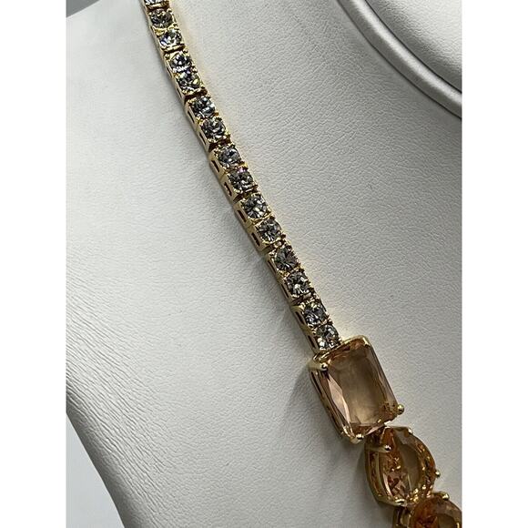 KATE SPADE NEW YORK "Draped Jewels" Blush MultiShaped Clear Rhinestone Necklace - Picture 8 of 16